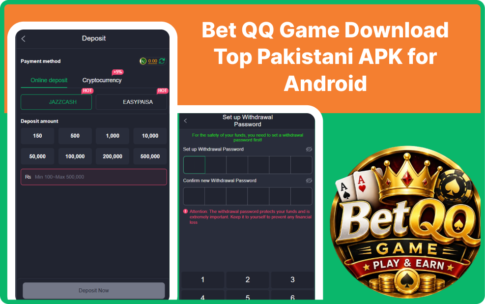 Deposit screen Bet QQ Game