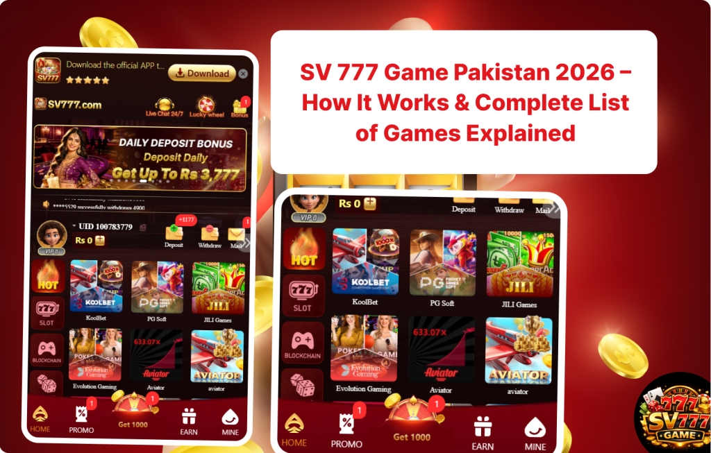 Home screen SV777 Game